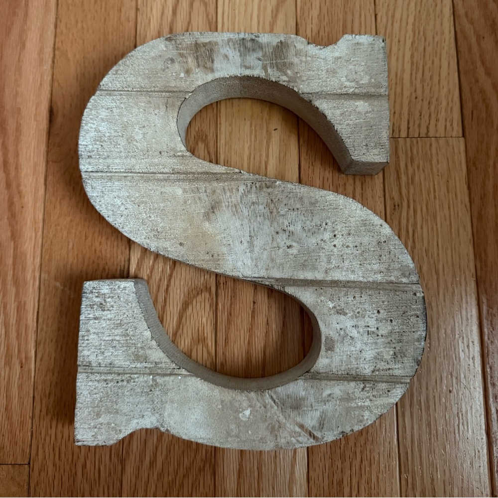 Rustic Wooden Letter S Decor
